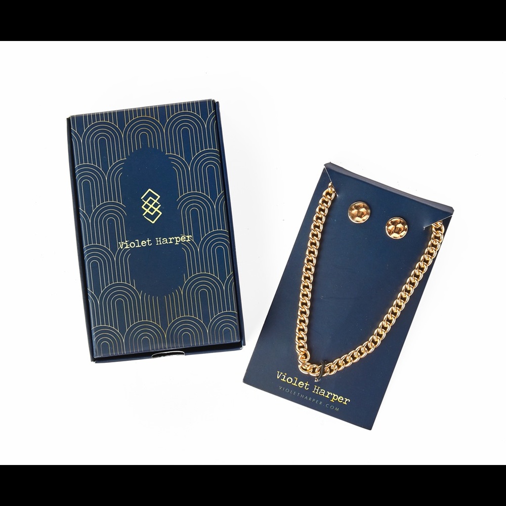 Violet Harper Elana Link Necklace + Earring Set